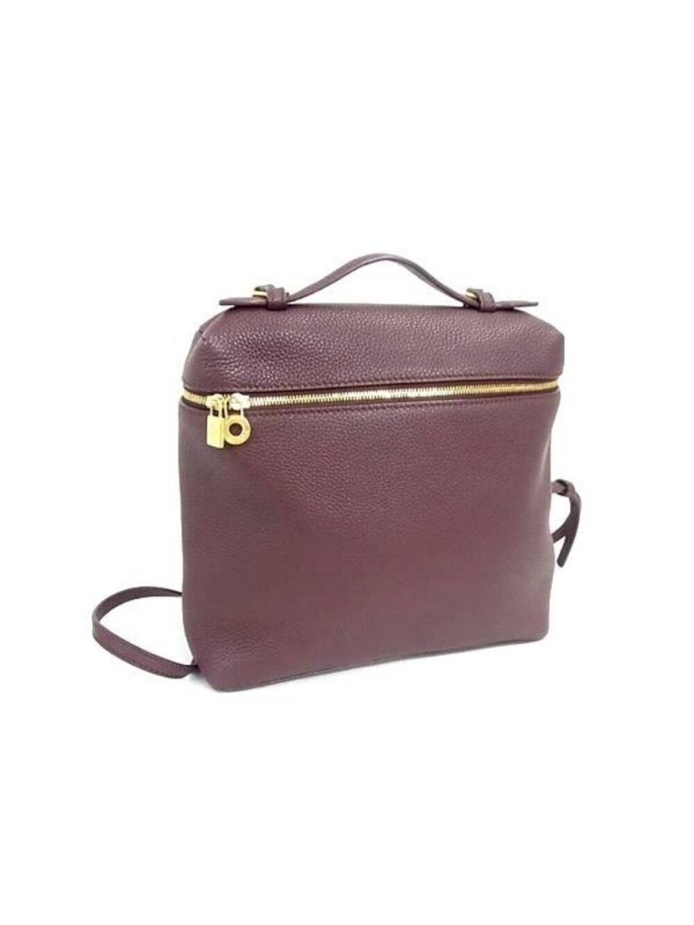 Loro Piana Leather Backpack Bordeaux